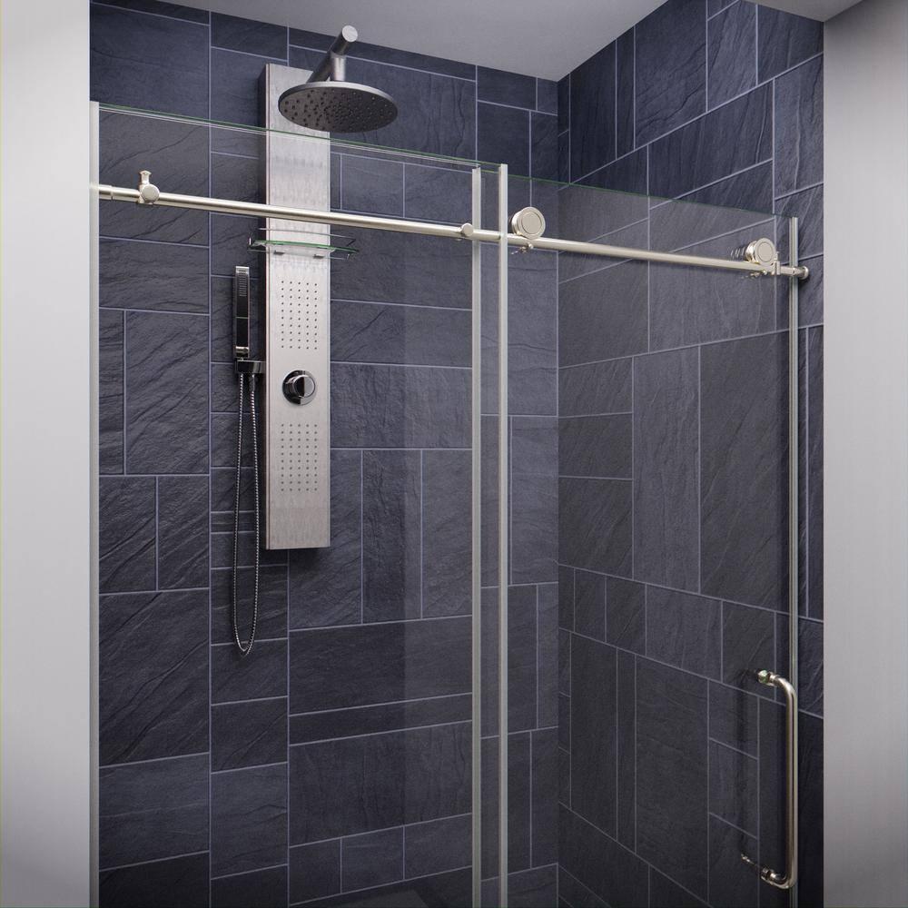 ANZZI SD-AZ13-01BN Madam Series 48" W x 76" H Single Sliding Semi-Frameless Shower Door