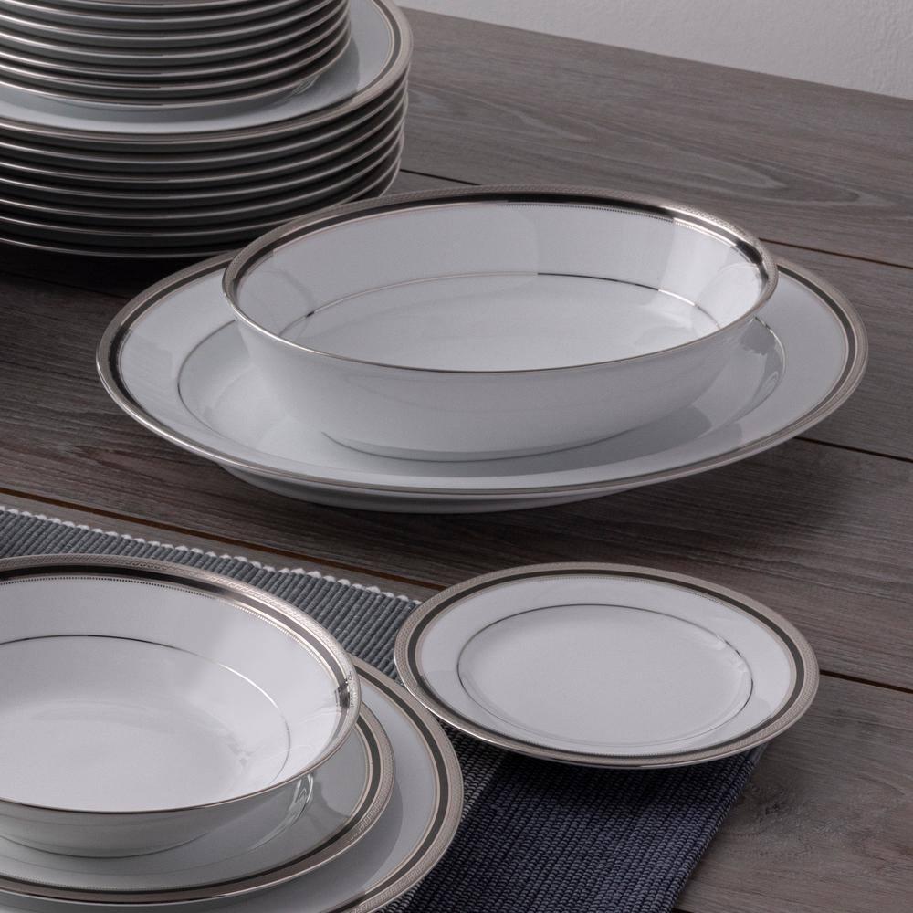 Noritake Noritake Austin Platinum 50-Piece Dinnerware Set, Service for 8