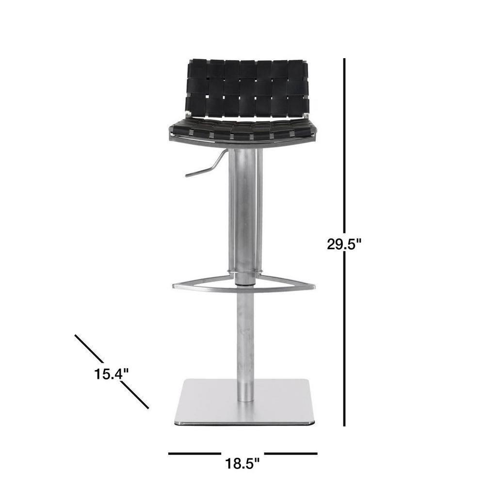Mitchell Gas Lift Swivel Bar Stool - FOX3001 - Black - Safavieh Couture