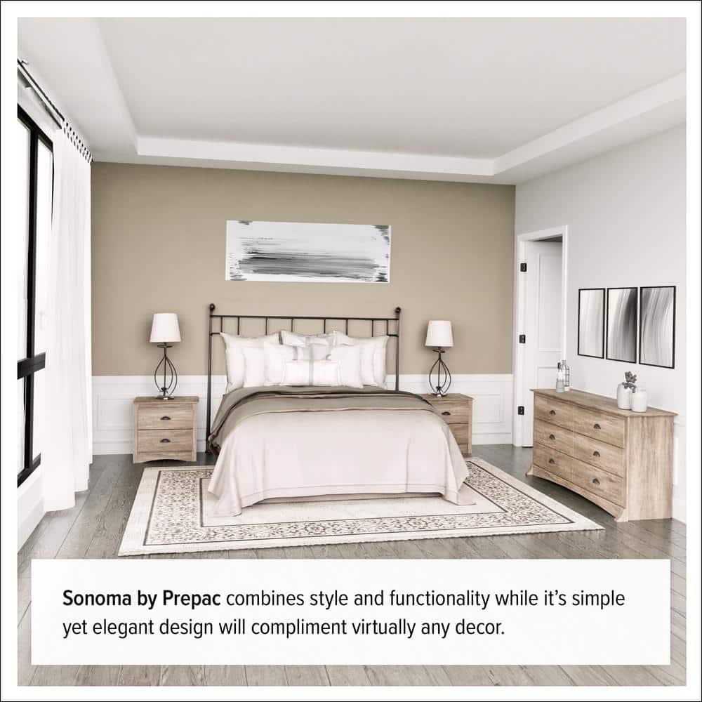 Tall 6 Drawer Chest Drifted Gray - Prepac: Space-Saving Bedroom Storage Furniture