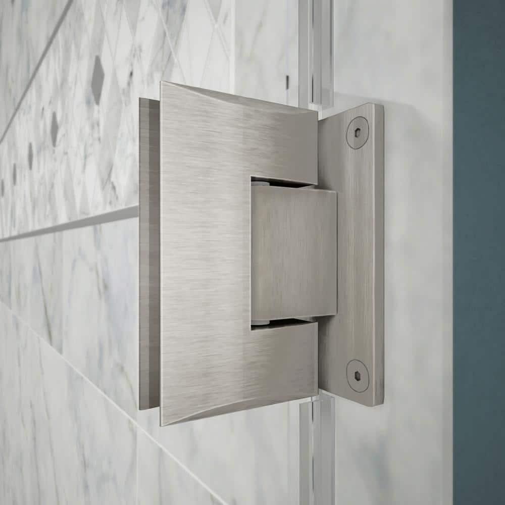 Unidoor 34" W x 72" H Hinged Frameless Shower Door with Clearmax™ Technology