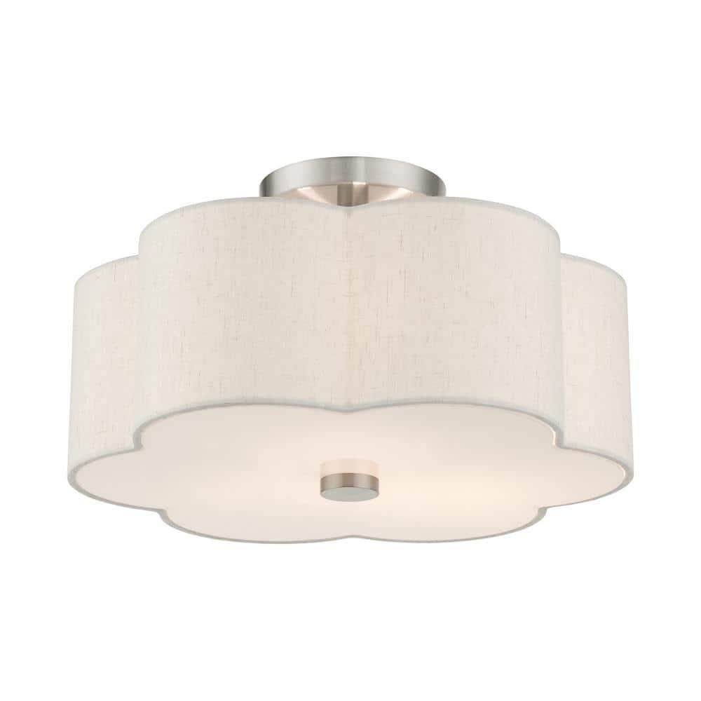 Livex Lighting Solstice 3 - Light Semi-Flush Mount in  Brushed Nickel