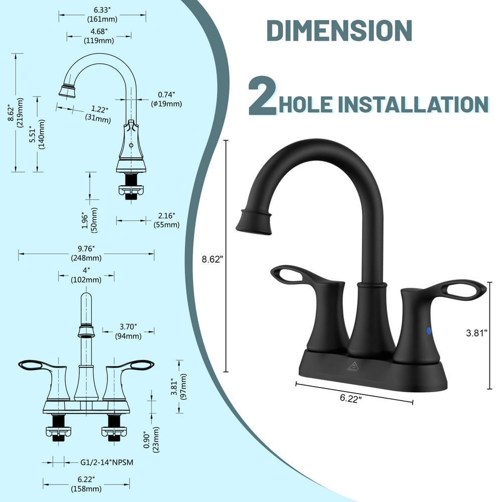 4-inch Centerset Bathroom Faucet with Drain