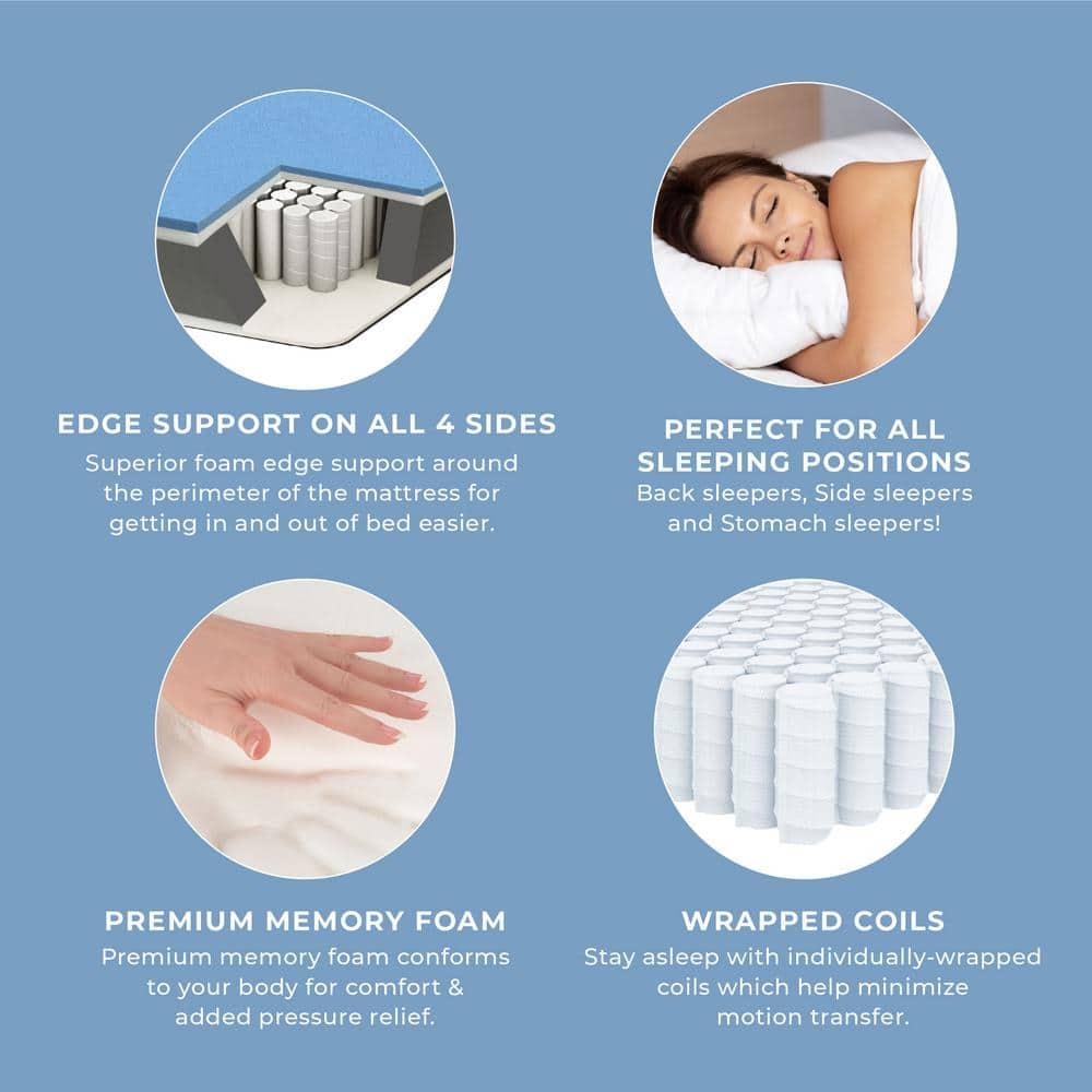 Imaginarium 10" Hybrid of Memory Foam and Coils Mattress with Antimicrobial Treated Cover, King