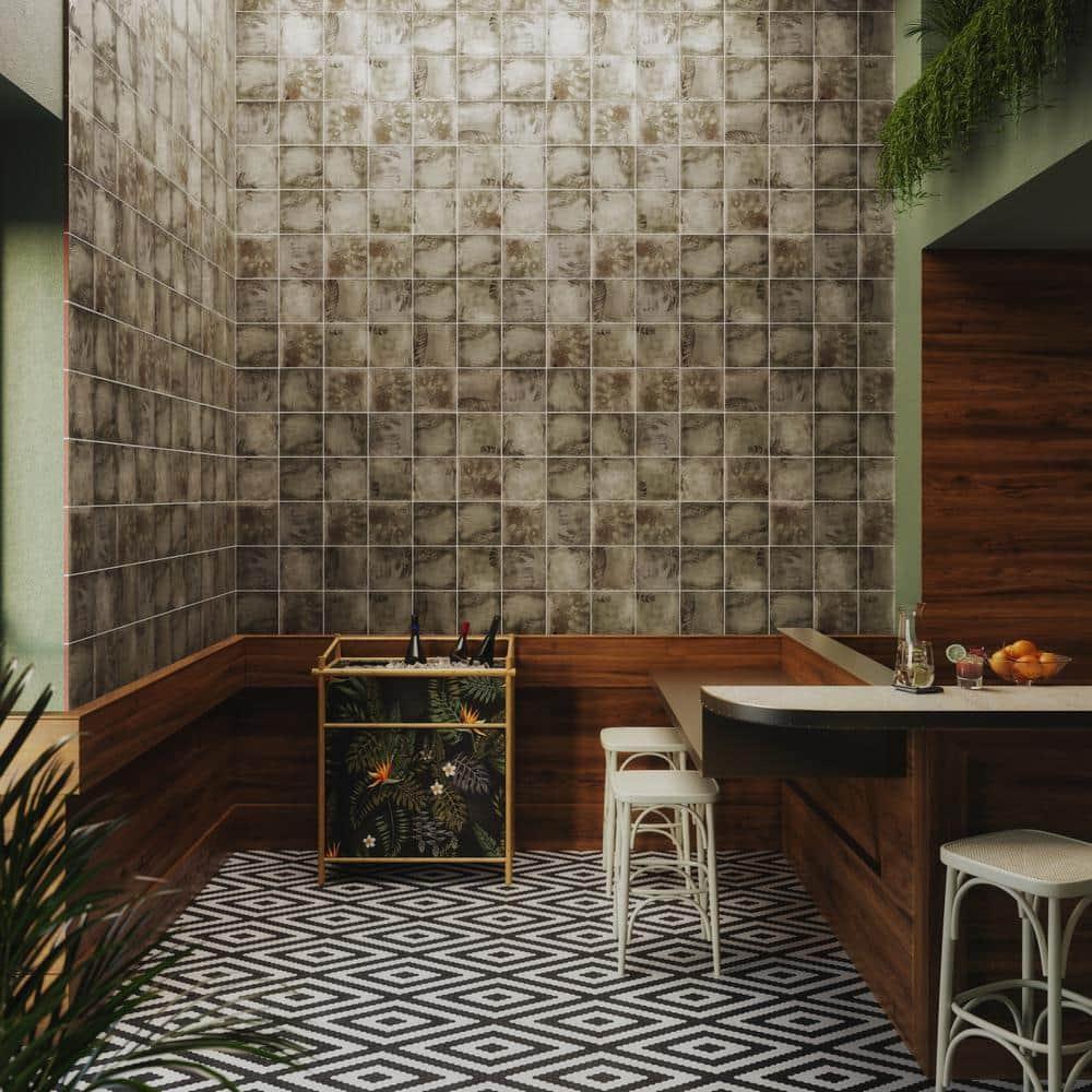 Angela Harris Tempest 7.87 In. X 7.87 In. Matte Ceramic Wall Tile (10.76 Sq. Ft. / Case)