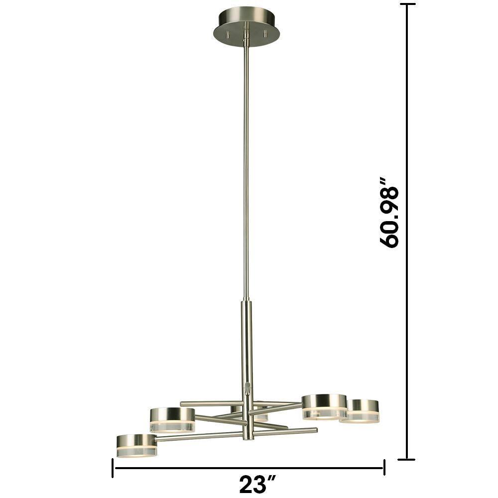 203969A-Eglo Lighting-Transton - 5-Light Integrated Led Chandelier - Brushed Nickel