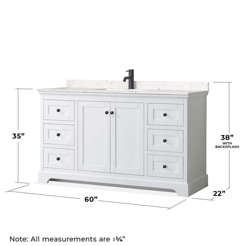 Wyndham Collection Avery 60'' Single Bathroom Vanity with Top