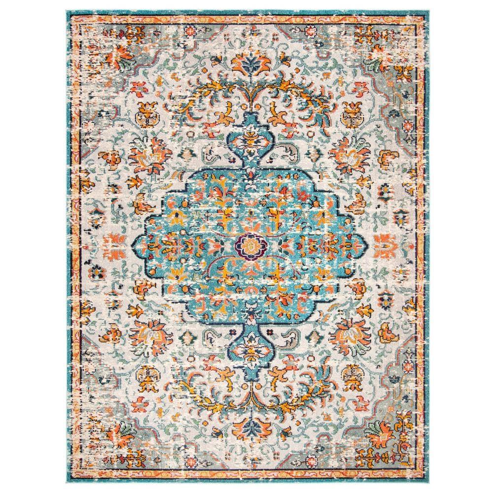 Madison MAD447 Power Loomed Indoor Area Rug - Grey/Light Blue - 8'x10' - Safavieh