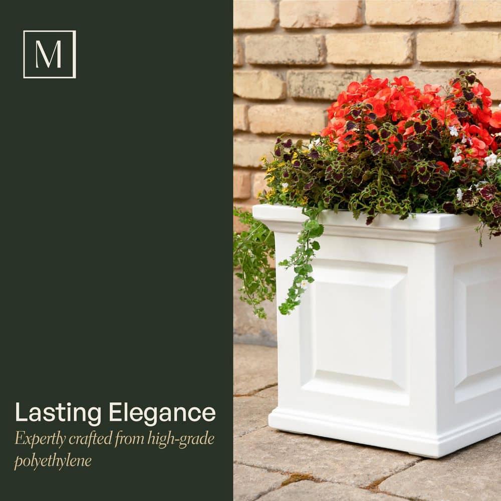 Mayne Inc. Nantucket Square Resin Planter Box with Water Reservoir