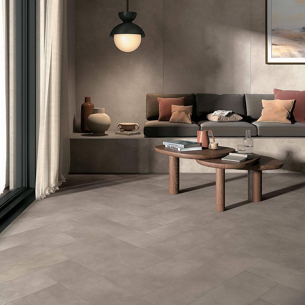 Ryx 15.74 in. x 31.49 in. Matte Porcelain Concrete Look Floor and Wall Tile (13.77 Sq. Ft. / Case)