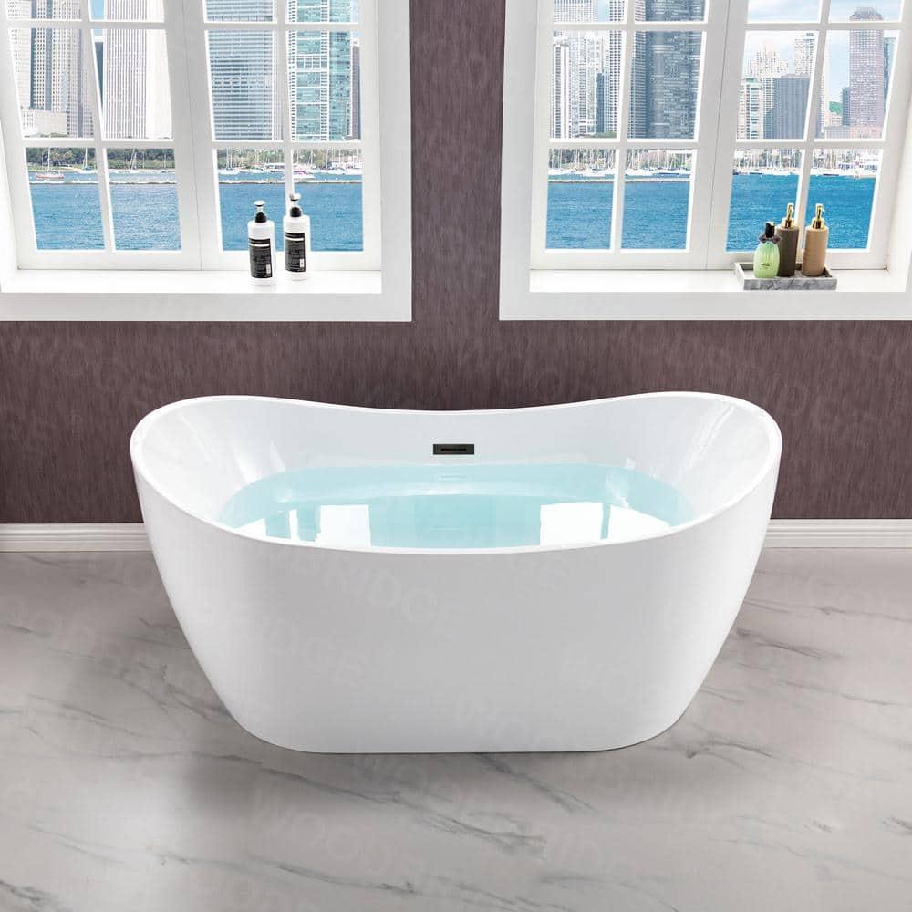 59'' x 28.75'' Freestanding Soaking Acrylic Bathtub