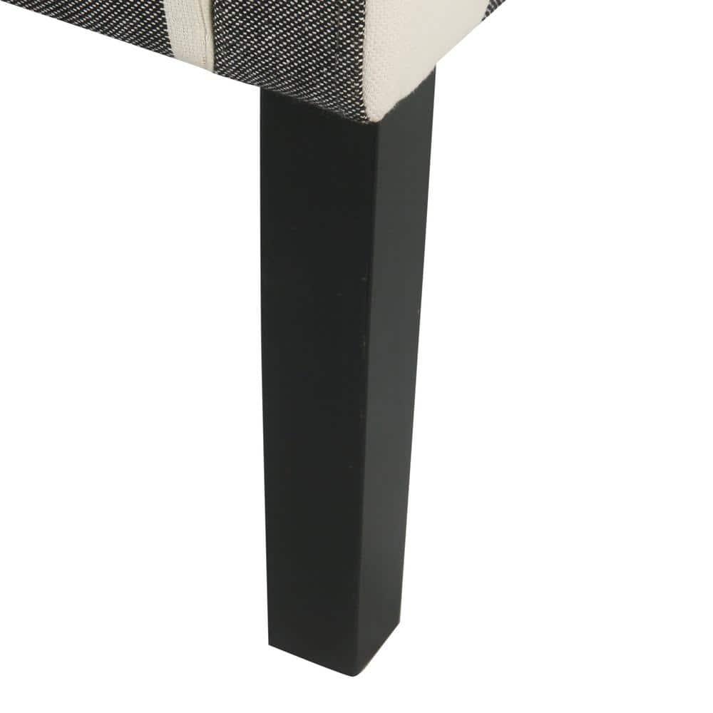 HomePop Modern Swoop Accent Armchair Black Plaid : Cotton Upholstery, Wood Legs, Foam Fill, No Assembly Required