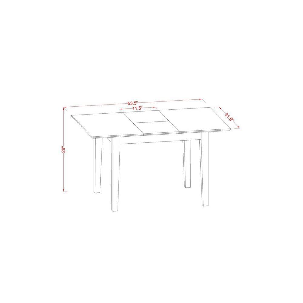 Mahogany Asian Hardwood Dining Table Set with Brown Slat Back Chairs