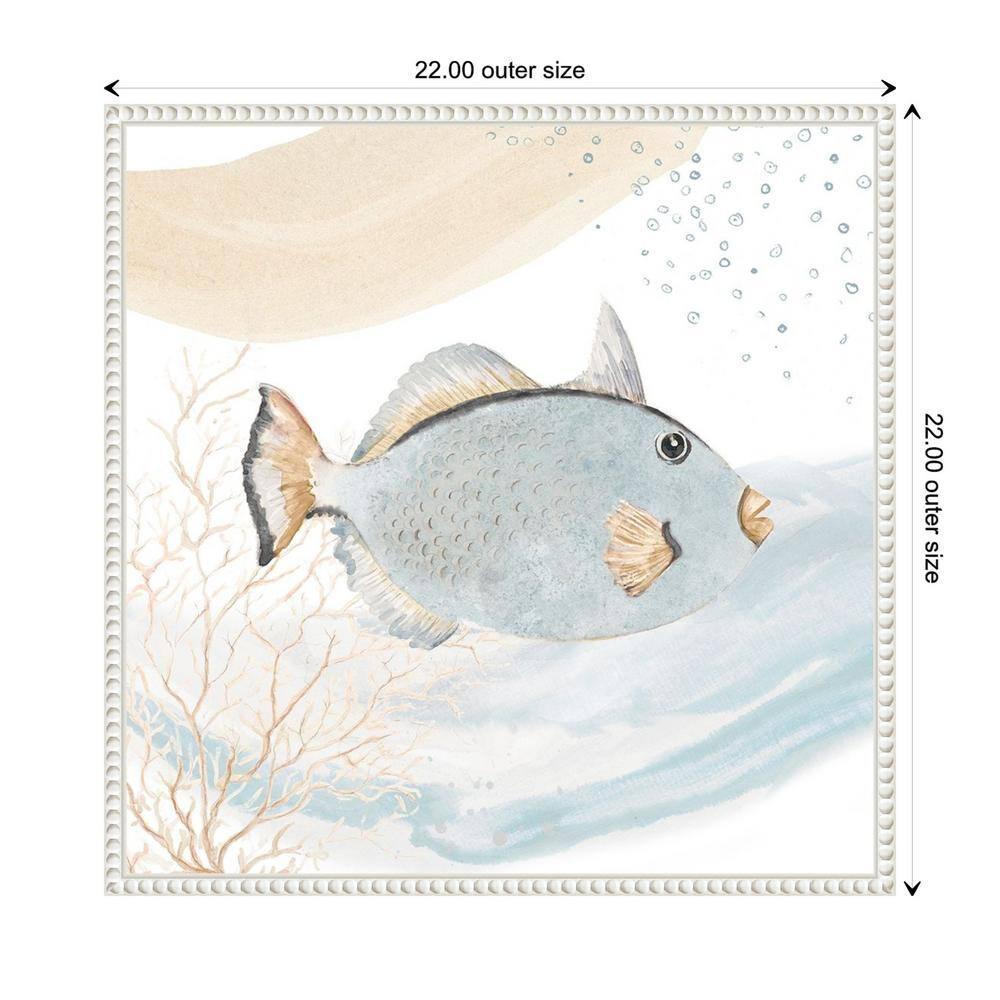 Amanti Art Ocean Oasis Waves Blue Fish by Patricia Pinto Canvas Wall Art Print Framed 22 x 22-in.