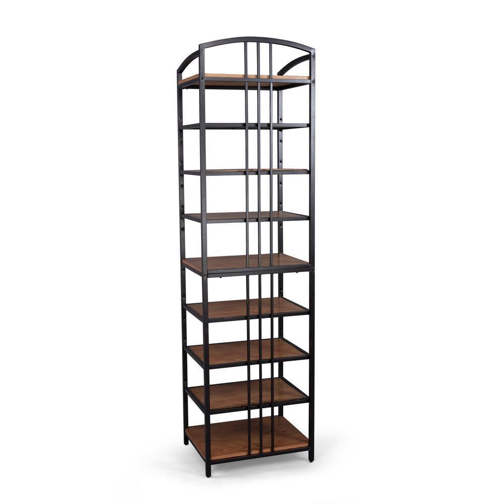 Homestock Modern Tribal Treasures Brown Wood Closet Wall Shelf Unit