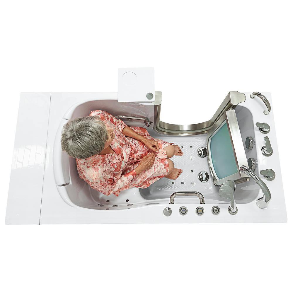 Royal 32"x52" Acrylic Air and Hydro Massage Walk-In Bathtub, 5 Piece Fast Fill Faucet, 2" Dual Drain