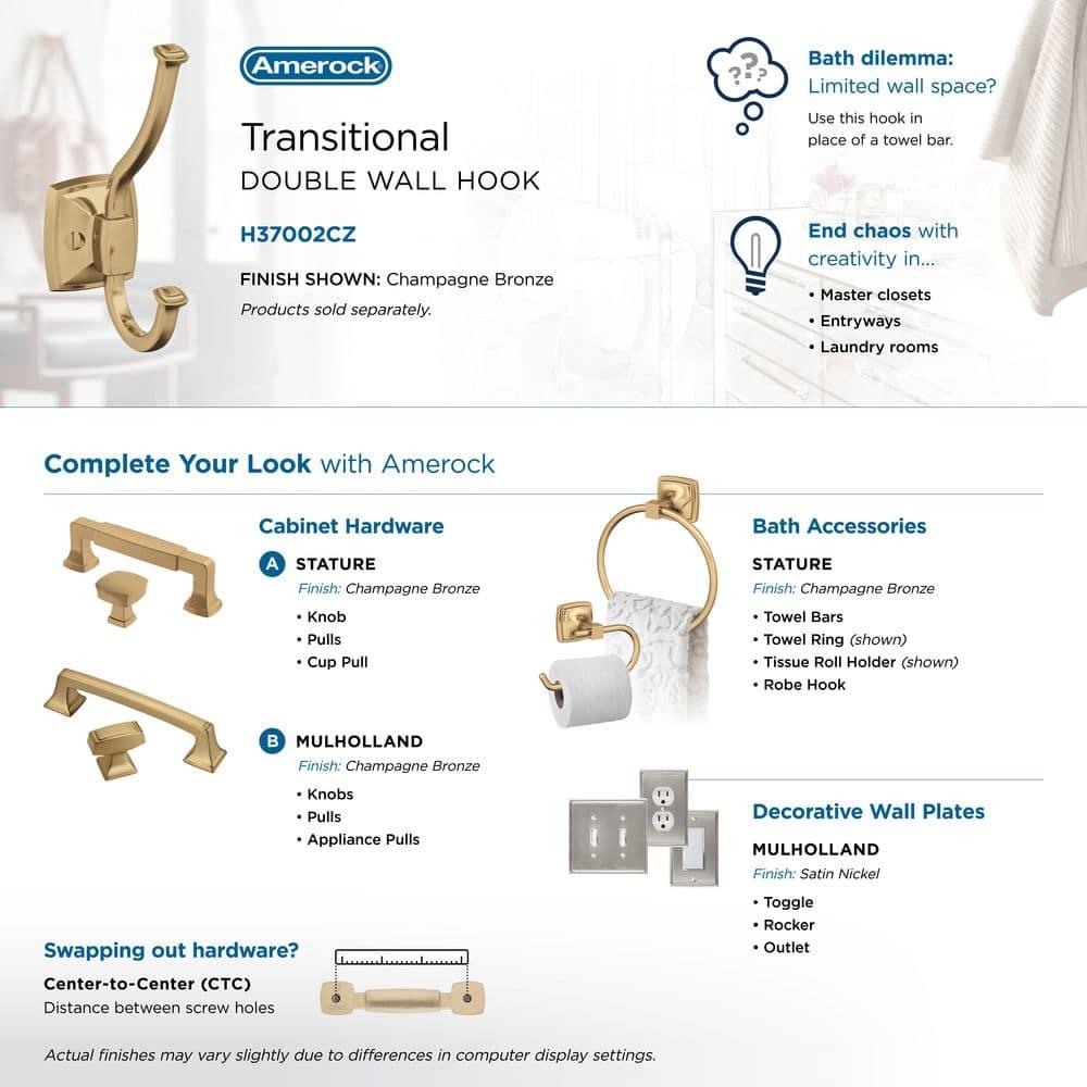 Kinsale Transitional Double Prong Decorative Wall Hook