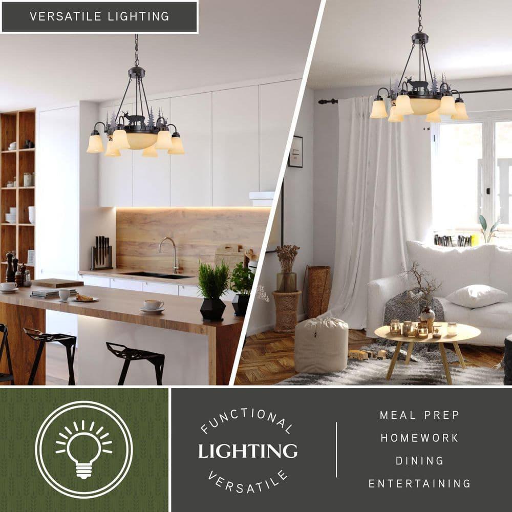 Vaxcel Bryce 9 - Light Chandelier in  Burnished Bronze