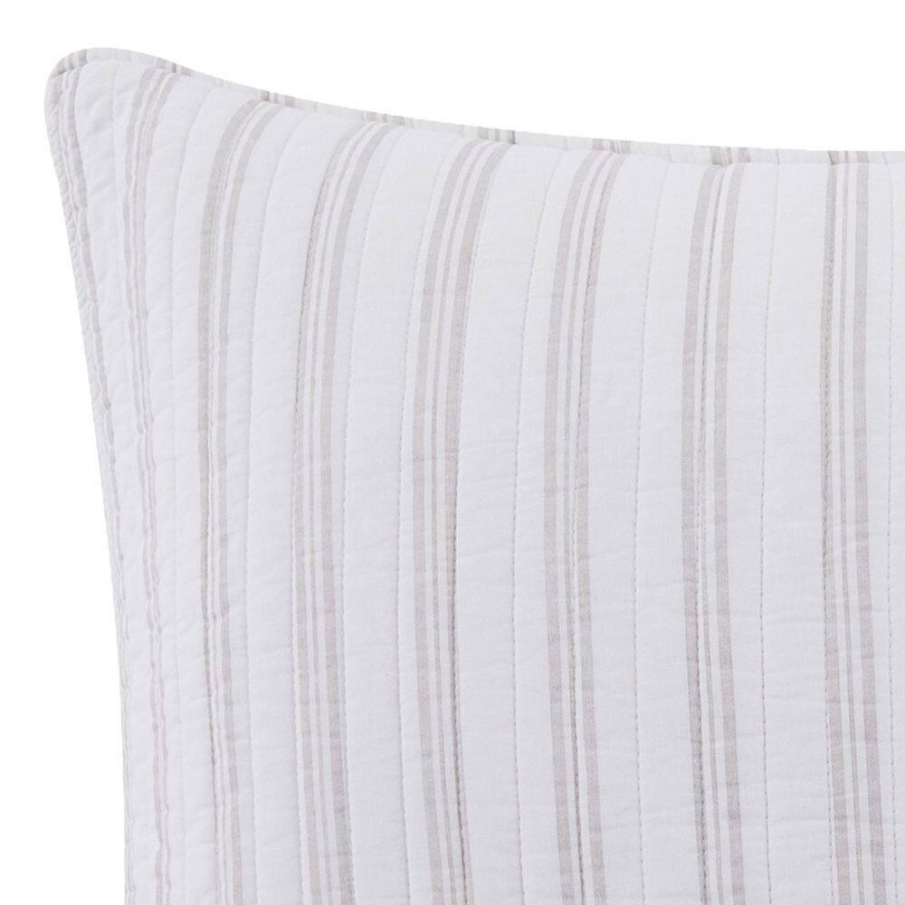 Sanira Taupe Stripes Quilted Euro Sham - 2pk - Levtex Home