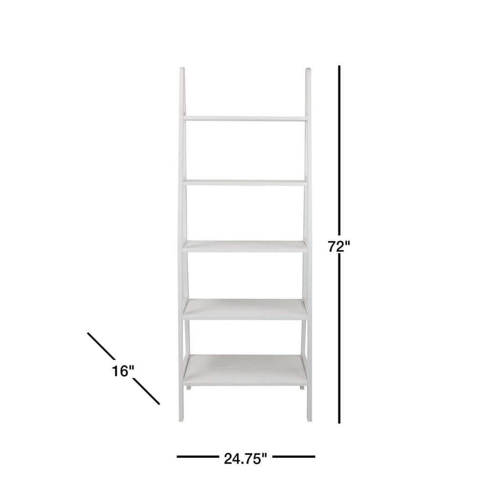 Casual Home 5 Shelf Wood Shelving Unit, White