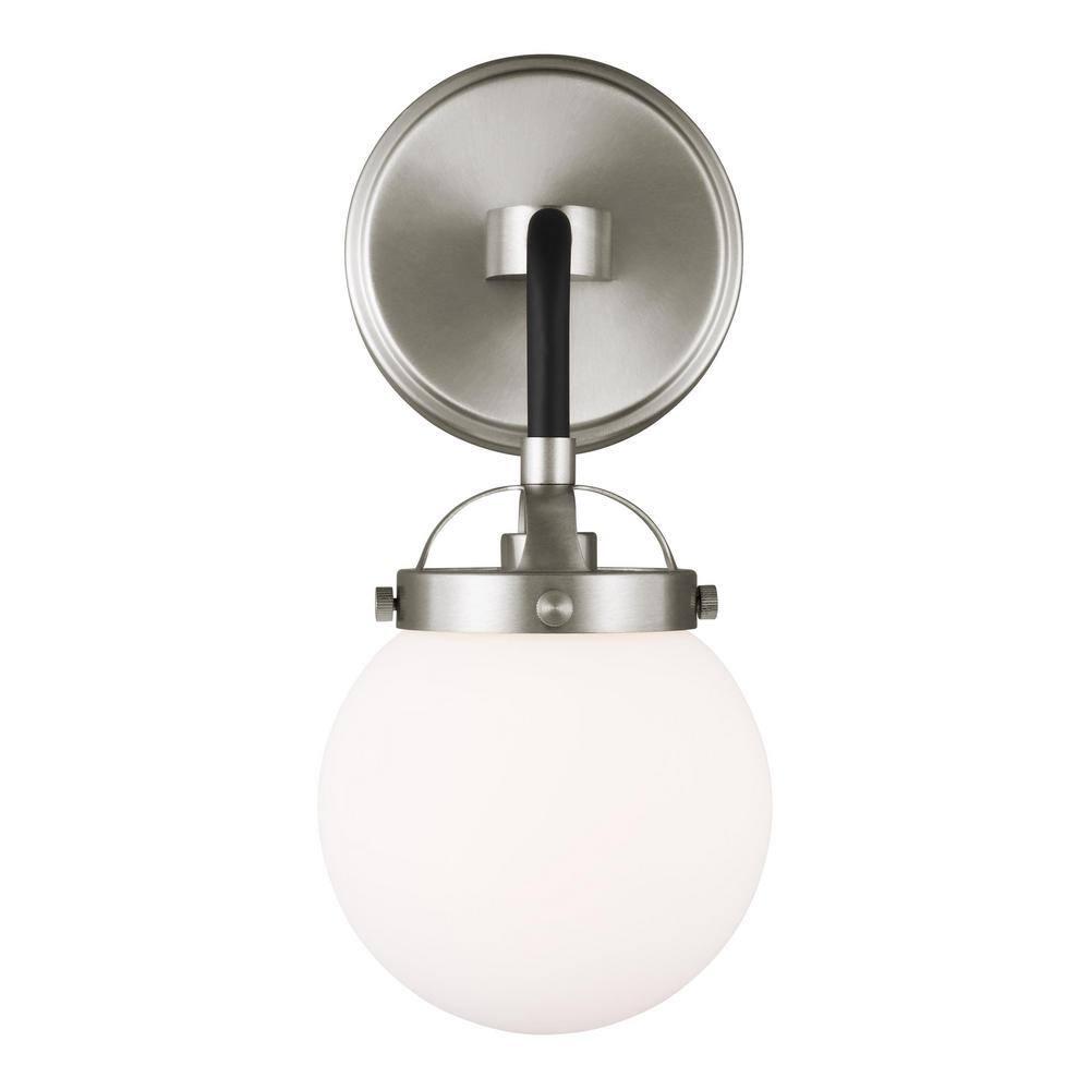 Generation Lighting Cafe 5.25-in W 1-Light Brushed Nickel Modern/Contemporary Wall Sconce