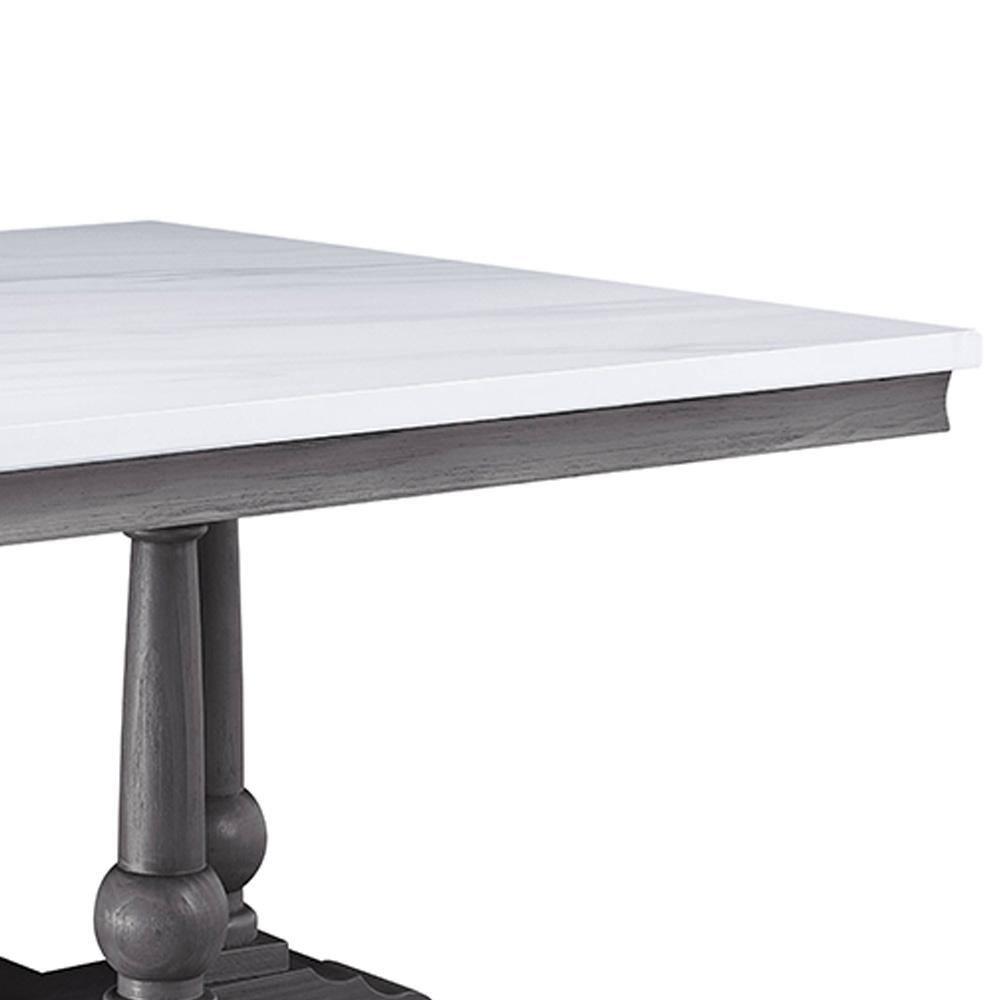 Faux Marble Top Dining Table