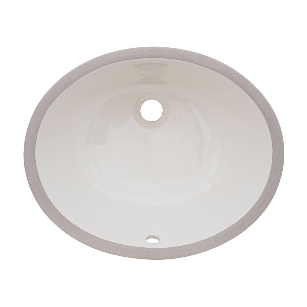 Ruvati 16 x 13 inch Undermount Bathroom Sink Oval Porcelain Ceramic with Overflow