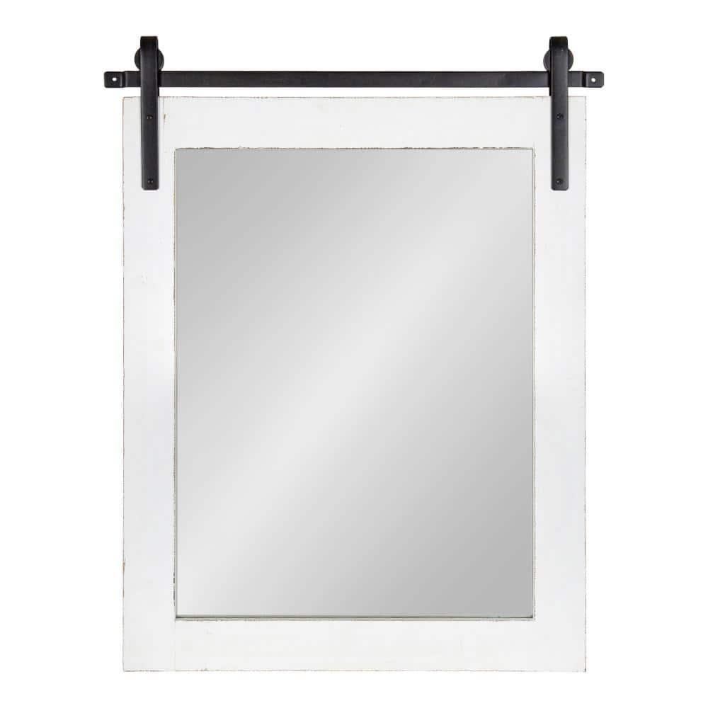 22" x 30" Cates Rectangle Wall Mirror White - Kate & Laurel All Things Decor: Farmhouse Style, No Assembly Required