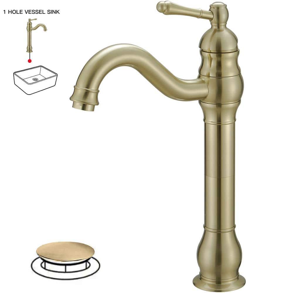 VIBRANTBATH 9310-BG Vessel Sink Faucet Single-handle Bathroom Faucet with Drain Assembly