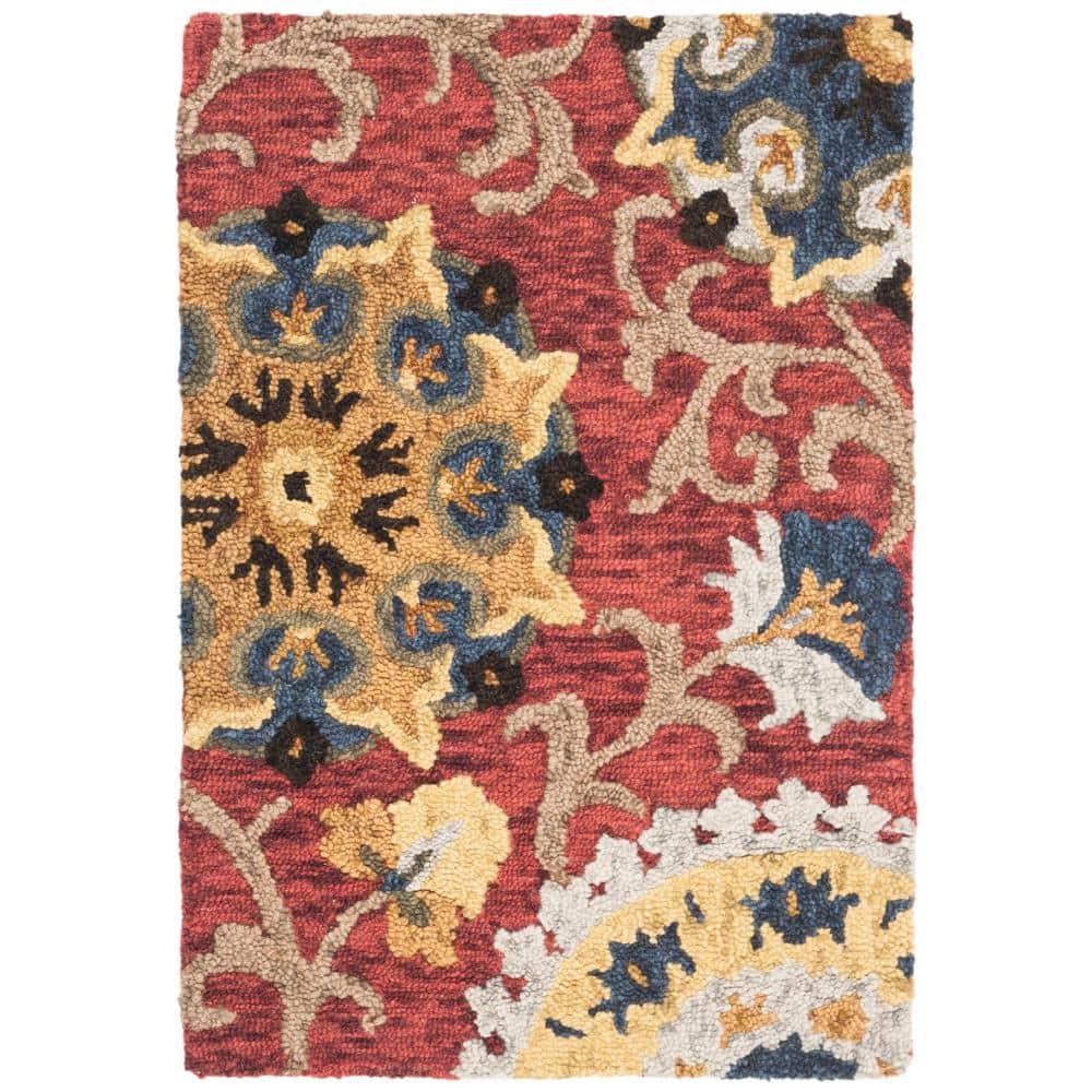 Blossom BLM401 Hand Tufted Accent Rug - Red/Multi - 2'x3' - Safavieh.