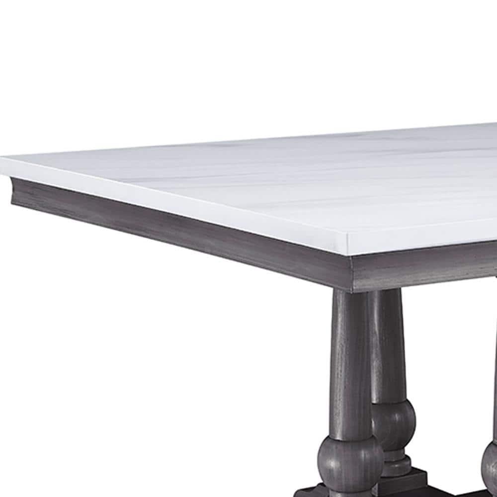 Faux Marble Top Dining Table