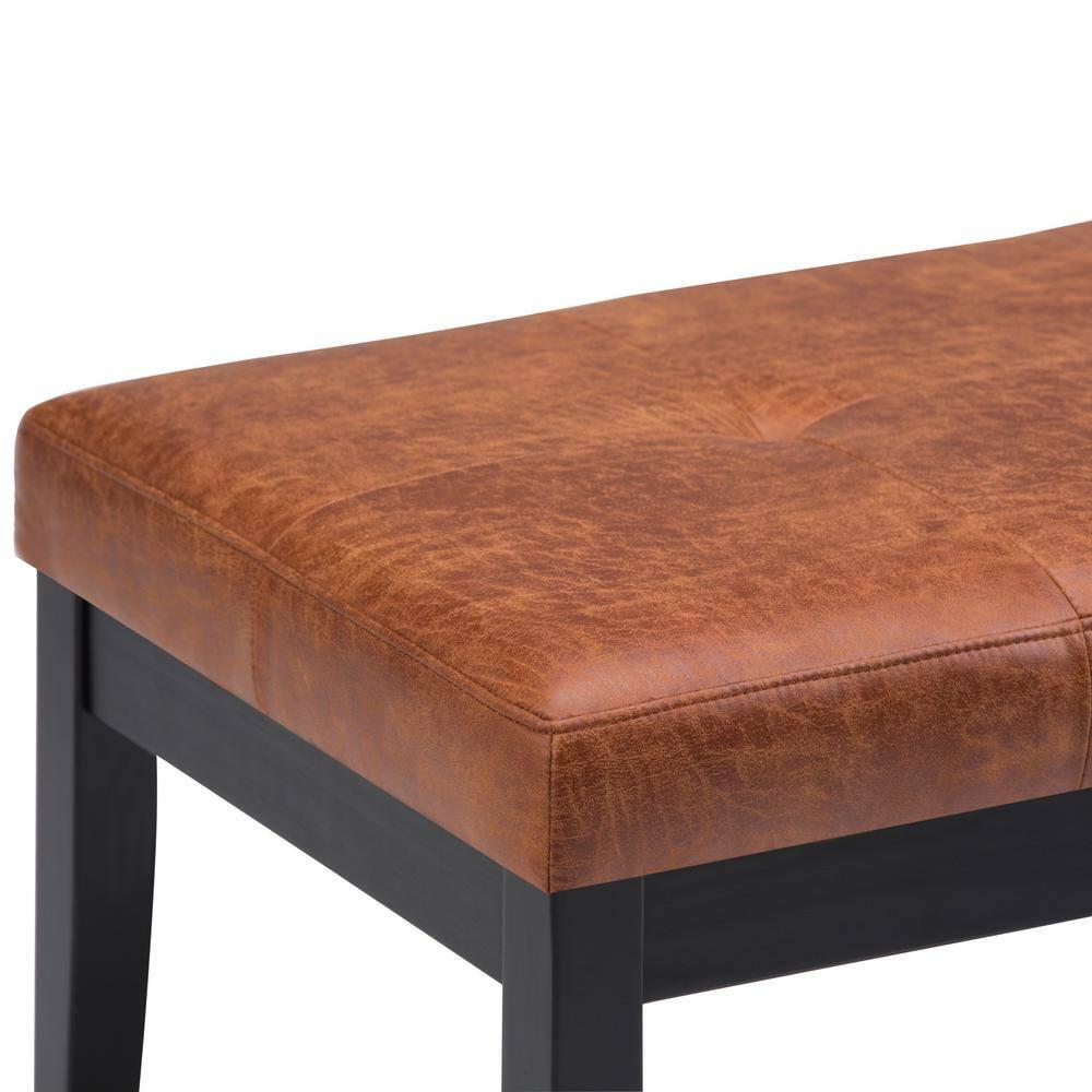 Simpli Home Lacey 41"W Tufted Ottoman Bench with Solid Wood Frame