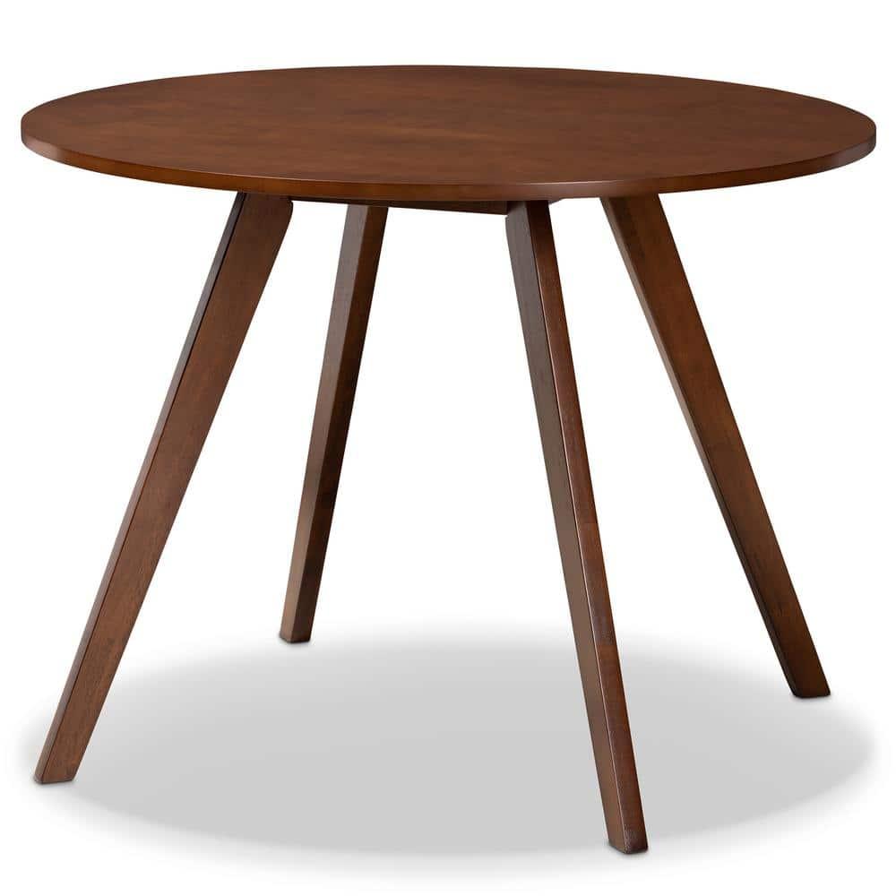 Philip Mid-Century Modern Transitional Light Grey Fabric Upholstered and  Wood 5-Piece Dining Set