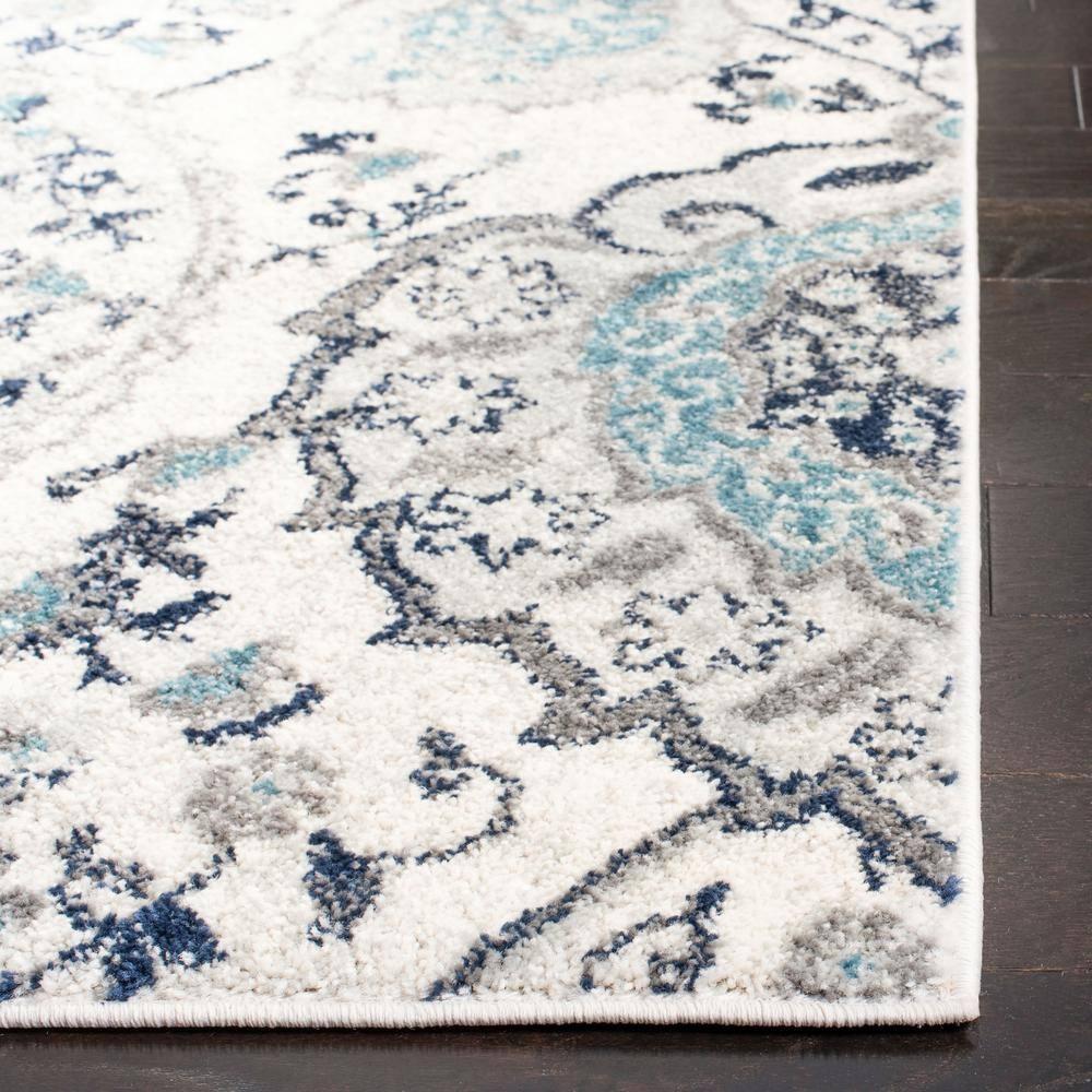 SAFAVIEH Madison Hope Floral Paisley Area Rug, Cream/Light Grey, 10' x 10' Square