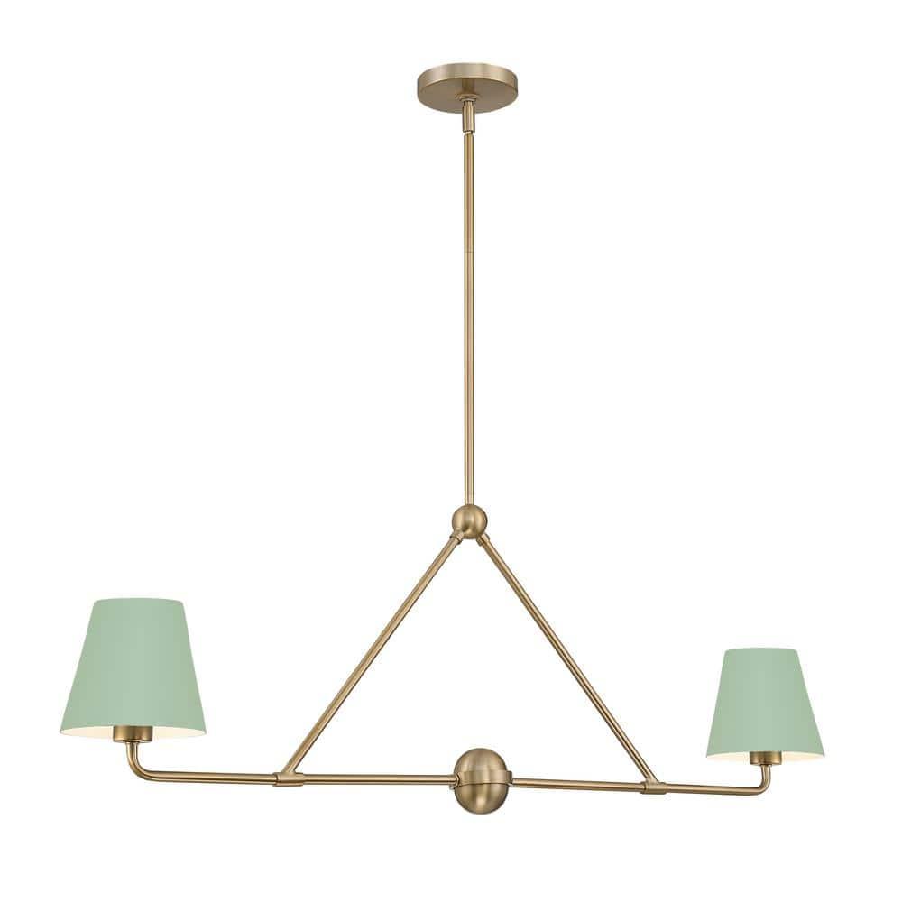 Crystorama Lighting Xavier 2 - Light Chandelier in  Vibrant Gold/Green