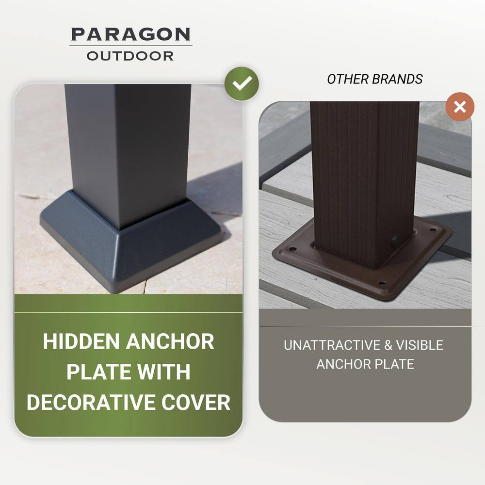 Paragon-Outdoor Florence 11 ft. x 11 ft. Aluminum Pergola in Gray Powder-Coated Finish with Adjustable Canopy