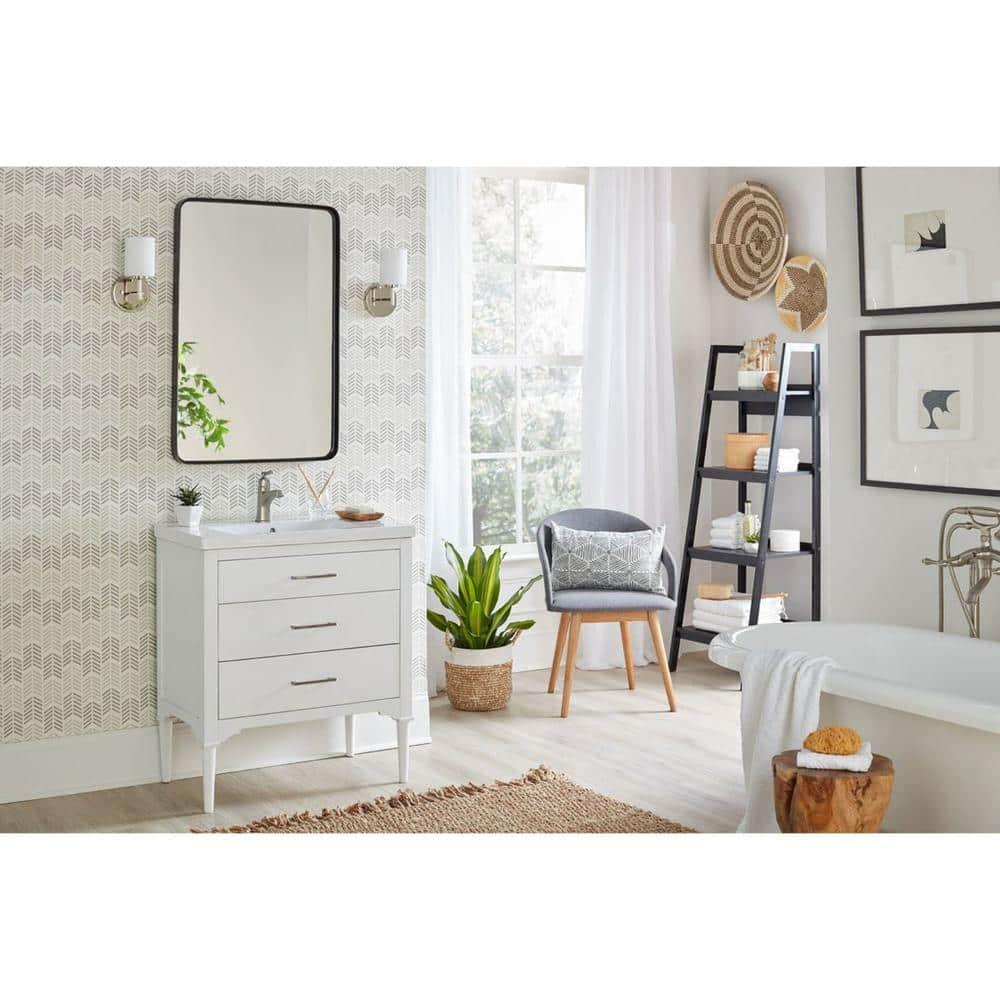 Progress Lighting Replay 1-Light Bath & Vanity Wall Light, Polished Nickel, Porcelain Shade