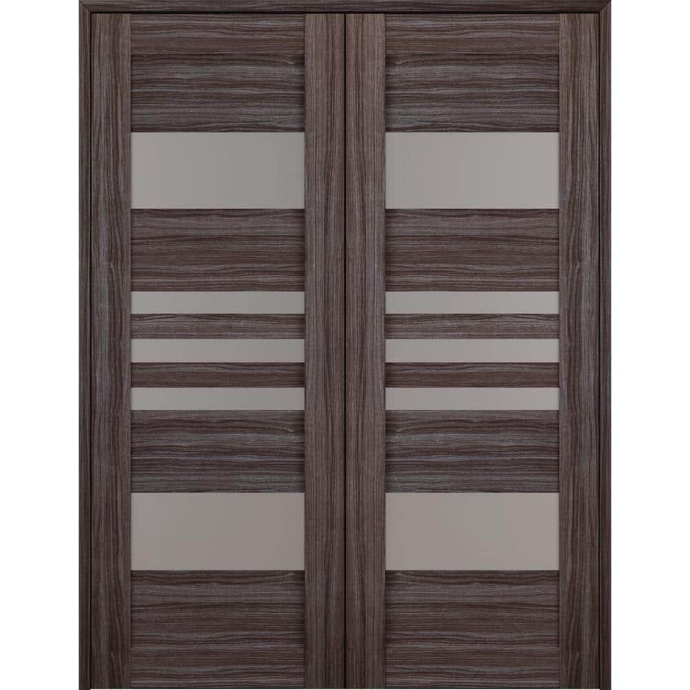 Belldinni Leti Solid Manufactured Wood and Glass Paneled Prefinished Double French Door