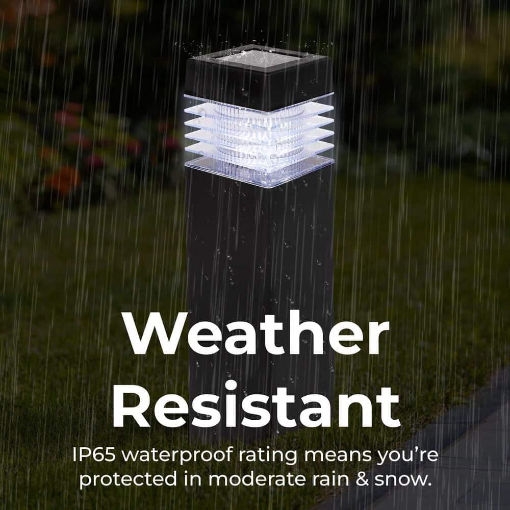 Techko Solar Square Bollard Pathway Lights – Small (4-Pack) (Set of 4)