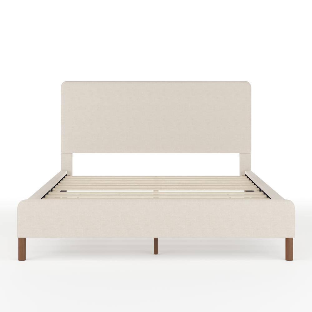 Martha Stewart Martha Stewart Britta Upholstered Platform Bed With Piped Detail Headboard