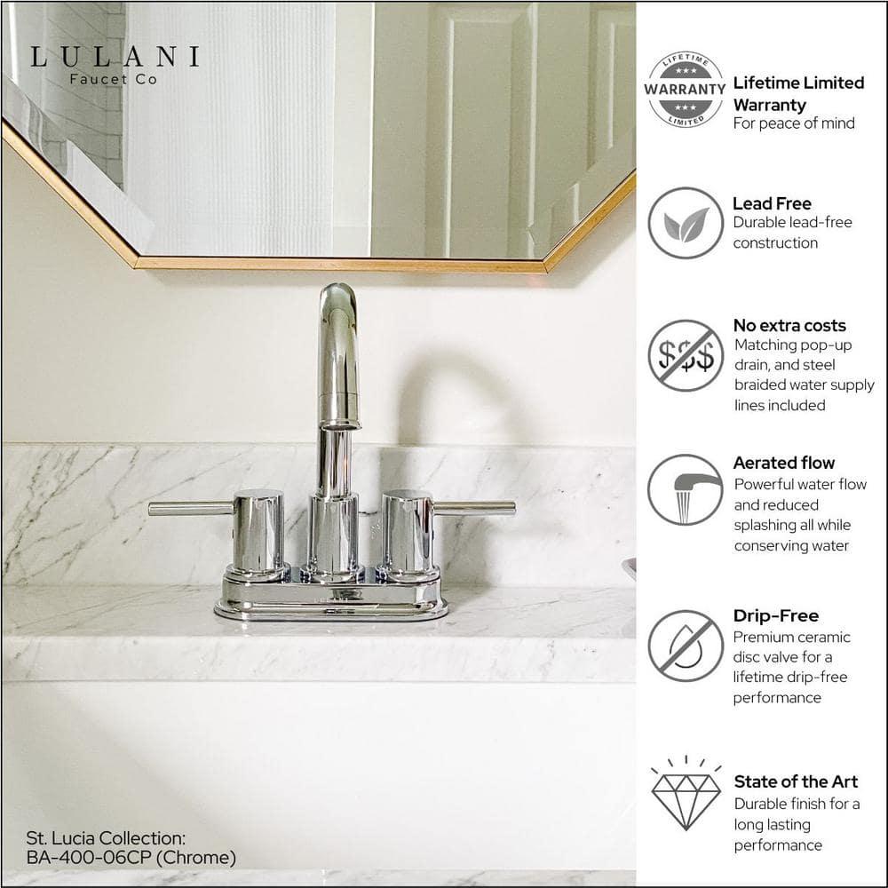 Lulani St. Lucia Centerset Bathroom Faucet with Drain Assembly