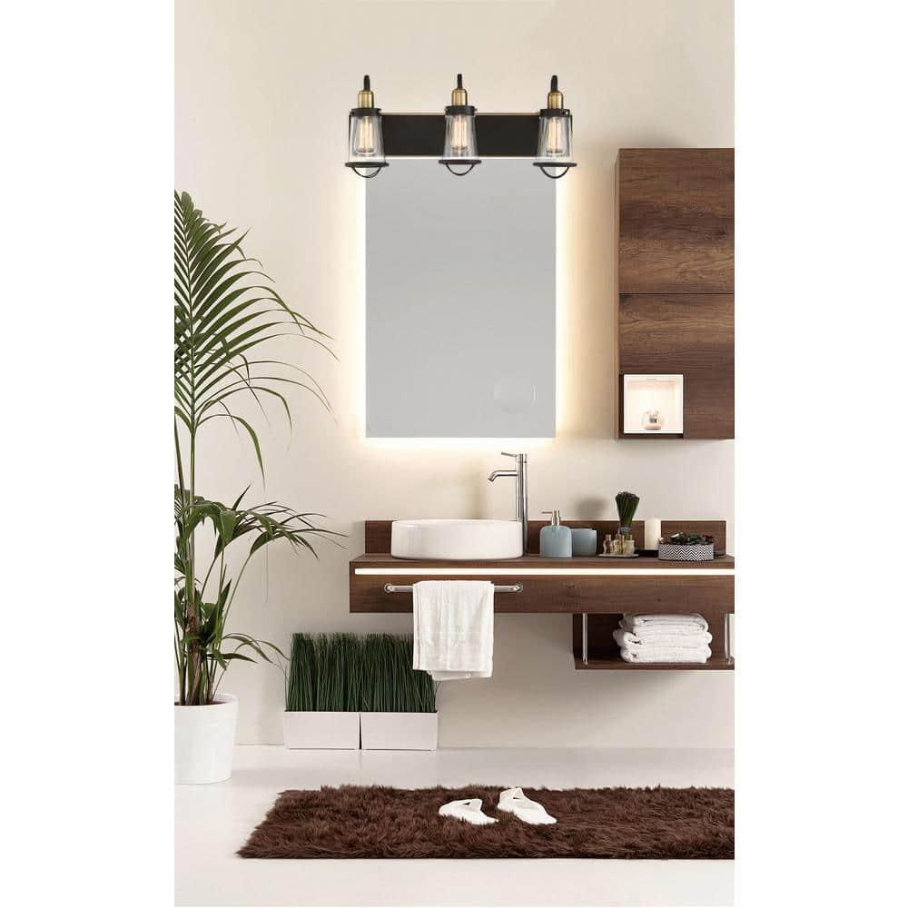 Savoy House Lansing 3 - Light Vanity in  English Bronze/Warm Brass