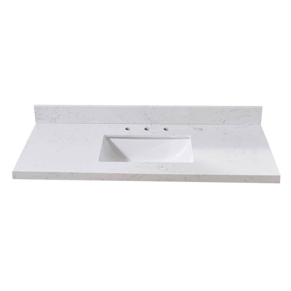 Altair 49" Single Bathroom Vanity Top in Aosta White with Sink