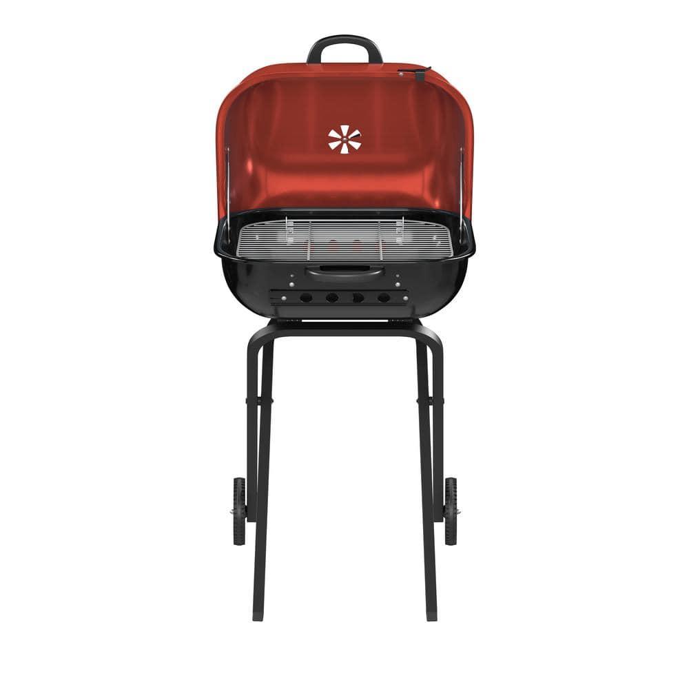 Americana Walk-A-Bout 100% Pre-Assembled Portable Steel Charcoal Grill in Red