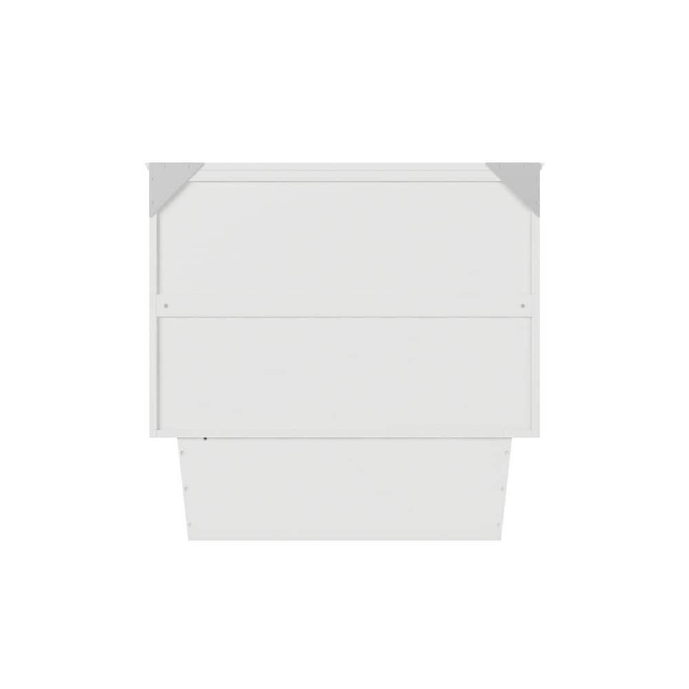 Nantucket Murphy Bed Chest Twin in White with Charging Station & Coolsoft Mattress