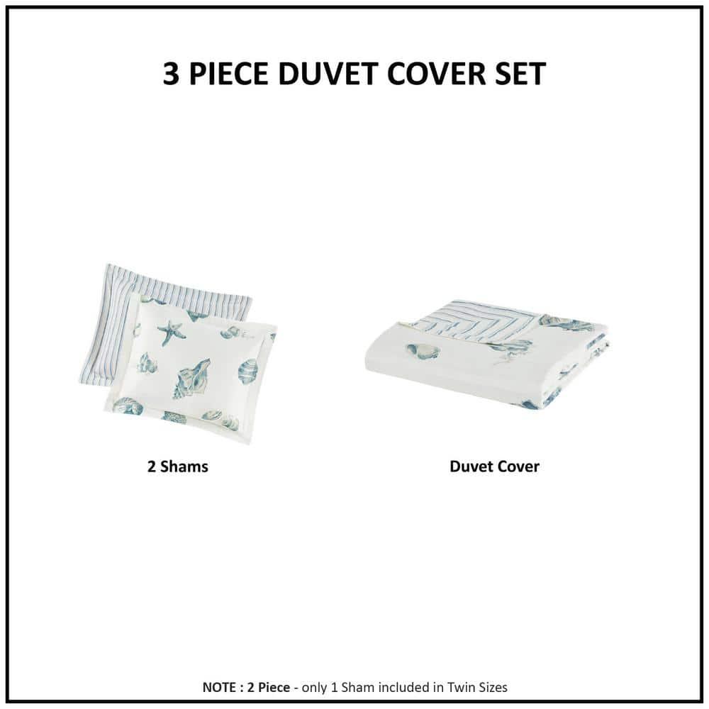 Beach House Coastal Cotton Reversible Duvet Cover Set