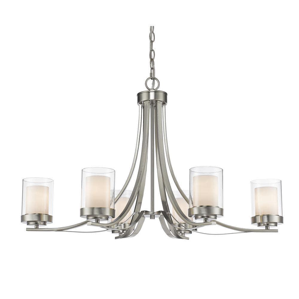 Z-Lite Willow 6 - Light Chandelier in  Brushed Nickel