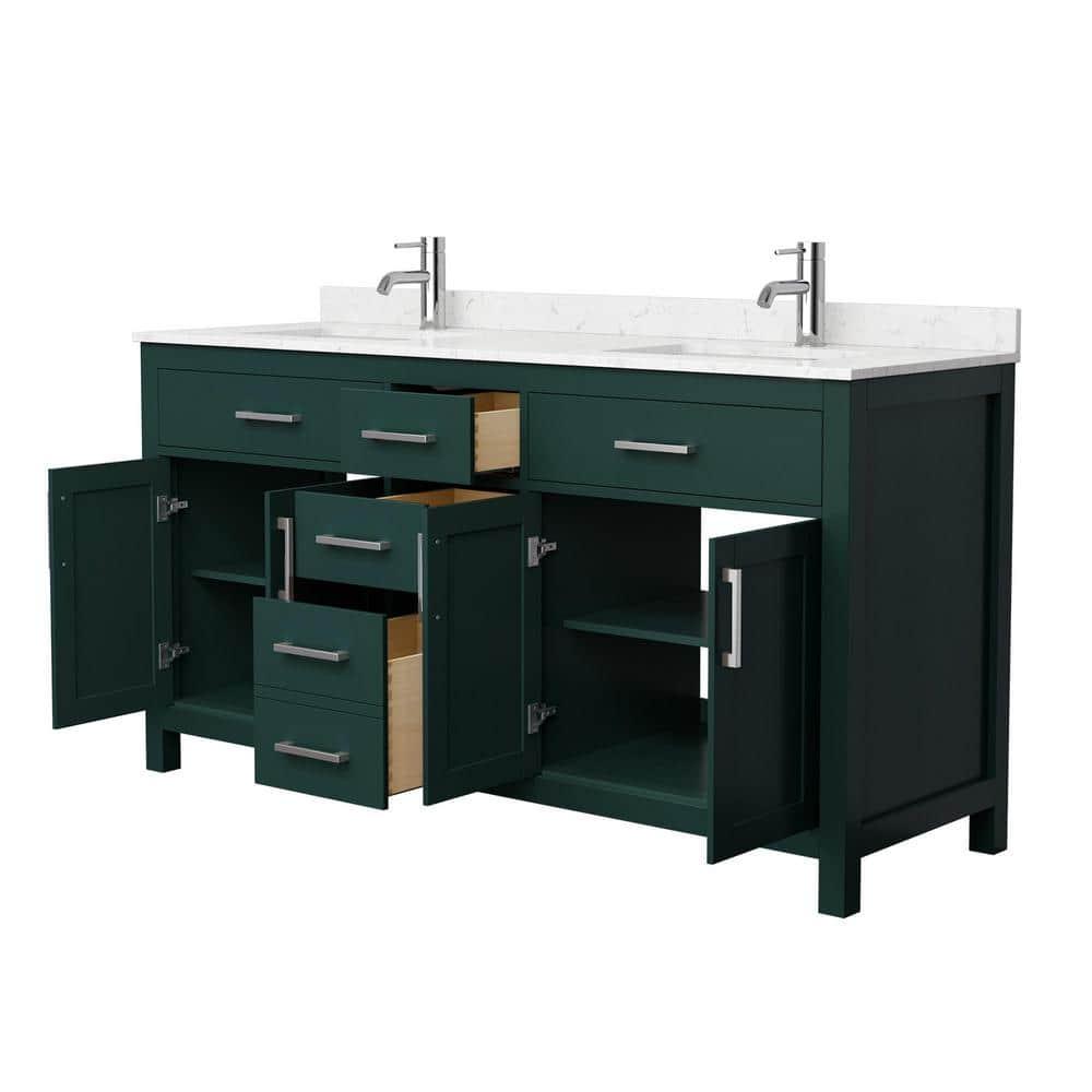 Beckett 66" Freestanding Double Bathroom Vanity with Cultured Marble Top