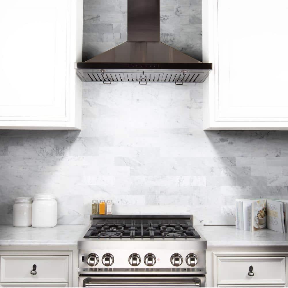 ZLINE 30 in. Convertible Vent Wall Mount Range Hood in Black Stainless Steel (BSKBN-30)
