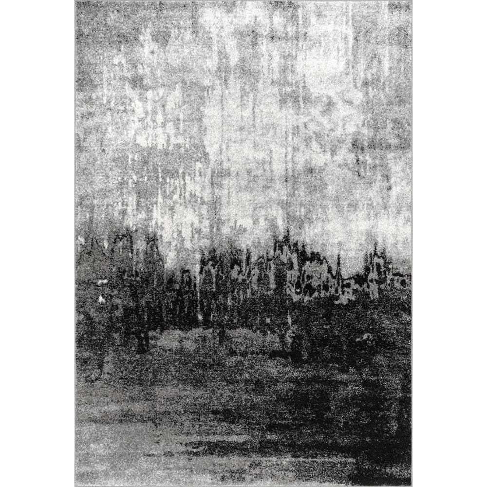 Nuloom Alayna Abstract 4x6 Indoor Area Rug for Living Room Bedroom Dining Room Kitchen, Black/Ivory